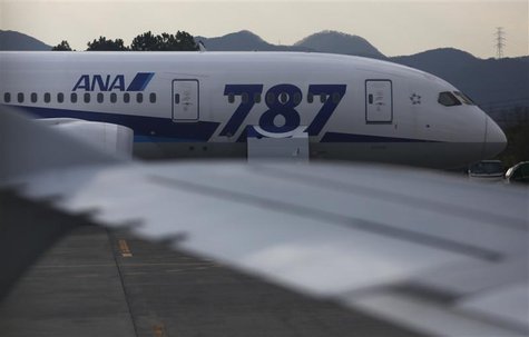 All Nippon Airways' (ANA) Boeing Co's 787 Dreamliner aircraft which made an emergency landing on last Wednesday, is seen through a window of All Nippon Airways' (ANA) Boeing Co's 787 Dreamliner aircraft which made an emergency landing on last Wednesday, is seen through a window of