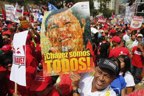 Supporters of Venezuela's President Hugo Chavez attend a rally to commemorate the 55th anniversary of the last Venezuelan dictatorship colla Supporters of Venezuela's President Hugo Chavez attend a rally to commemorate the 55th anniversary of the last Venezuelan dictatorship colla