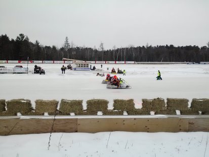 Snowmobile races. Snowmobile races.