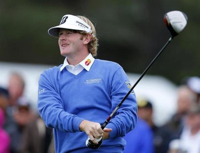 U.S. golfer Brandt Snedeker watches his drive off the 10th tee of the south course at Torrey Pines during first round play at the Farmers In U.S. golfer Brandt Snedeker watches his drive off the 10th tee of the south course at Torrey Pines during first round play at the Farmers In