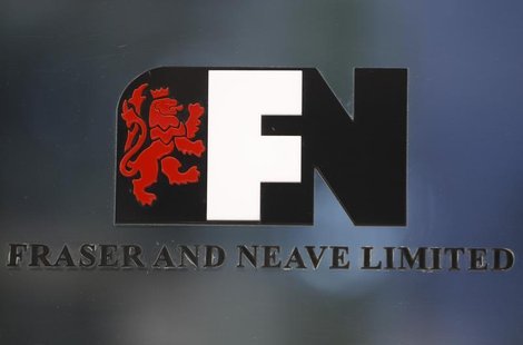 A logo of Fraser and Neave Limited is pictured at its office building in Singapore January 21, 2013. REUTERS/Edgar Su A logo of Fraser and Neave Limited is pictured at its office building in Singapore January 21, 2013. REUTERS/Edgar Su