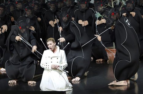 German soprano Annette Dasch performs as Elsa von Brabant during the rehearsal of the opera "Lohengrin" by Richard Wagner in Bayreuth, south German soprano Annette Dasch performs as Elsa von Brabant during the rehearsal of the opera "Lohengrin" by Richard Wagner in Bayreuth, south
