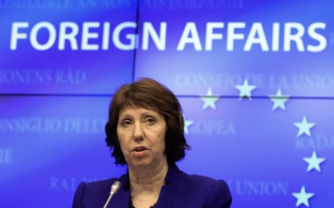 EU foreign policy chief Catherine Ashton holds a news conference after an European Union emergency foreign ministers meeting to discuss the EU foreign policy chief Catherine Ashton holds a news conference after an European Union emergency foreign ministers meeting to discuss the