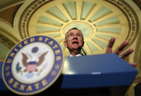 Senate Majority Leader Harry Reid (D-NV) speaks to reporters in the Capitol in Washington January 29, 2013. REUTERS/Kevin Lamarque Senate Majority Leader Harry Reid (D-NV) speaks to reporters in the Capitol in Washington January 29, 2013. REUTERS/Kevin Lamarque