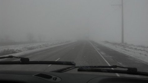 Fog envelops our crew as they return to the Green Bay area. (courtesy of FOX 11's Emily Deem) Fog envelops our crew as they return to the Green Bay area. (courtesy of FOX 11's Emily Deem)