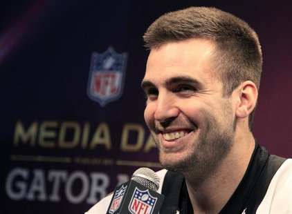 Baltimore Ravens quarterback Joe Flacco answers questions from journalists during Media Day for the NFL's Super Bowl XLVII in New Orleans, L Baltimore Ravens quarterback Joe Flacco answers questions from journalists during Media Day for the NFL's Super Bowl XLVII in New Orleans, L