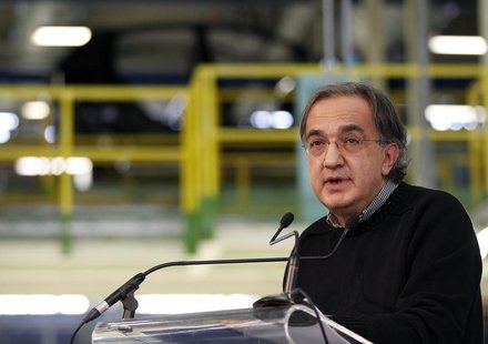 Fiat-Chrysler chief executive Sergio Marchionne makes his speech during the visit of Italy's Prime Minister Mario Monti at the Fiat car fact Fiat-Chrysler chief executive Sergio Marchionne makes his speech during the visit of Italy's Prime Minister Mario Monti at the Fiat car fact