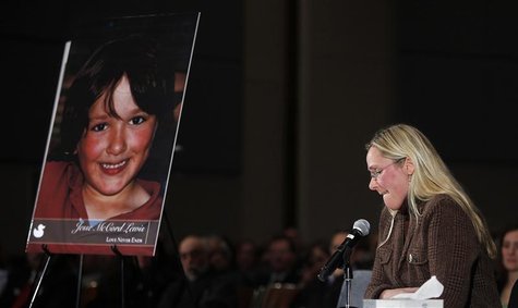 Scarlett Lewis, mother of Sandy Hook victim Jesse Lewis, speaks at a public hearing on gun control at Newtown High School in Newtown, Connec Scarlett Lewis, mother of Sandy Hook victim Jesse Lewis, speaks at a public hearing on gun control at Newtown High School in Newtown, Connec