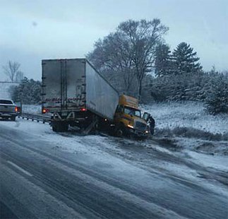 Truck crash. Photo courtesy Iowa State University Institute for Transportation. Truck crash. Photo courtesy Iowa State University Institute for Transportation.