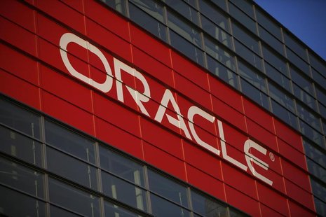 Oracle signage is seen outside Mocsone Center during Oracle OpenWorld 2012 in San Francisco, California October 1, 2012. REUTERS/Stephen Lam Oracle signage is seen outside Mocsone Center during Oracle OpenWorld 2012 in San Francisco, California October 1, 2012. REUTERS/Stephen Lam