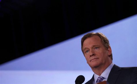 NFL Commissioner Roger Goodell listens to a question during his annual press conference ahead of the NFL's Super Bowl XLVII in New Orleans, NFL Commissioner Roger Goodell listens to a question during his annual press conference ahead of the NFL's Super Bowl XLVII in New Orleans,