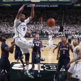 Adreian Payne with the thunder dunk, as MSU defeated Illinois 80-75