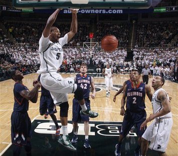 Adreian Payne with the thunder dunk, as MSU defeated Illinois 80-75 Adreian Payne with the thunder dunk, as MSU defeated Illinois 80-75