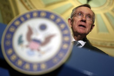 Senate Majority Leader Harry Reid speaks to reporters in the Capitol in Washington January 29, 2013. REUTERS/Kevin Lamarque Senate Majority Leader Harry Reid speaks to reporters in the Capitol in Washington January 29, 2013. REUTERS/Kevin Lamarque