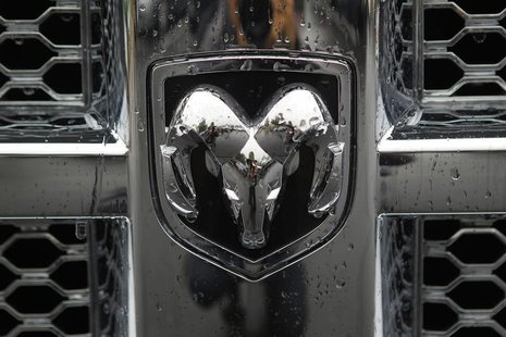 A Ram truck grill logo is shown at the Criswell Chrysler-Dodge-Jeep-Fiat-Ram truck dealership in Gaithersburg, Maryland October 2, 2012. REU A Ram truck grill logo is shown at the Criswell Chrysler-Dodge-Jeep-Fiat-Ram truck dealership in Gaithersburg, Maryland October 2, 2012. REU