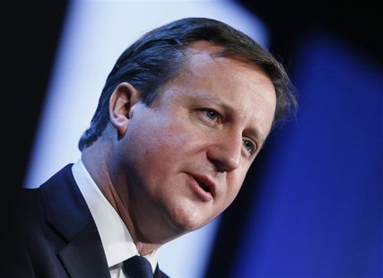 Britain's Prime Minister David Cameron speaks during the annual meeting of the World Economic Forum (WEF) in Davos January 24, 2013. REUTERS Britain's Prime Minister David Cameron speaks during the annual meeting of the World Economic Forum (WEF) in Davos January 24, 2013. REUTERS
