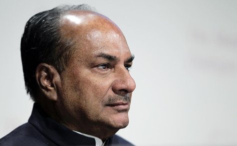 India's Defence Minister A.K. Antony waits to speak at a plenary session of the 11th International Institute of Strategic Studies (IISS) Asi India's Defence Minister A.K. Antony waits to speak at a plenary session of the 11th International Institute of Strategic Studies (IISS) Asi