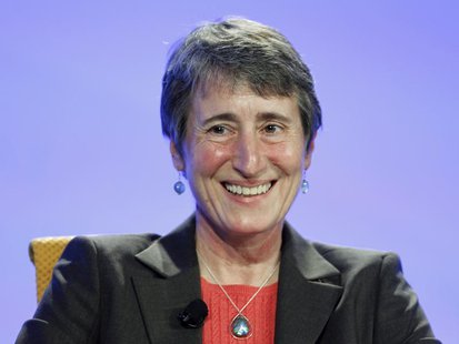 Sally Jewell, the president and chief executive of REI (Recreational Equipment, Inc), speaks at the Fortune Brainstorm Green conference in L Sally Jewell, the president and chief executive of REI (Recreational Equipment, Inc), speaks at the Fortune Brainstorm Green conference in L
