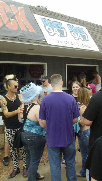 Sal from My Darkest Days signed for all of the Rock Nation fans at the Rock 94.7 booth
