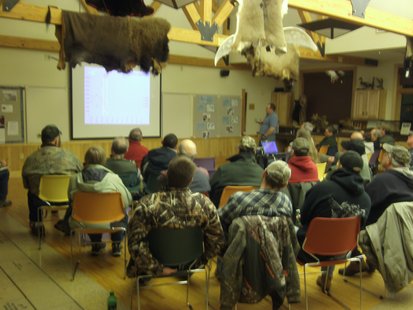 Waterfowl hunters gather at Mead Wildlife Center to discuss special hunting rules used on this state owned property. Waterfowl hunters gather at Mead Wildlife Center to discuss special hunting rules used on this state owned property.