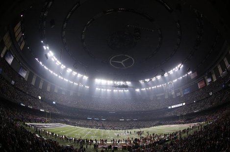 The Superdome is darkened during a power outage in the third quarter of the NFL Super Bowl XLVII football game in New Orleans, Louisiana, Fe The Superdome is darkened during a power outage in the third quarter of the NFL Super Bowl XLVII football game in New Orleans, Louisiana, Fe