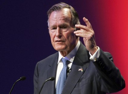 Former U.S. President George H.W. Bush speaks at the World Leadership Summit in Abu Dhabi, United Arab Emirates in this file photo taken Nov Former U.S. President George H.W. Bush speaks at the World Leadership Summit in Abu Dhabi, United Arab Emirates in this file photo taken Nov