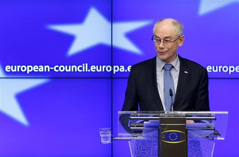 European Council President Herman Van Rompuy addresses a news conference after an European Union leaders summit in Brussels February 8, 2013 European Council President Herman Van Rompuy addresses a news conference after an European Union leaders summit in Brussels February 8, 2013