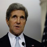 U.S. Secretary of State John Kerry speaks to the press following his meeting with Canada's Foreign Minister John Baird (not pictured) at the