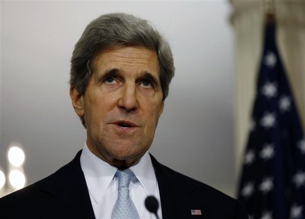 U.S. Secretary of State John Kerry speaks to the press following his meeting with Canada's Foreign Minister John Baird (not pictured) at the U.S. Secretary of State John Kerry speaks to the press following his meeting with Canada's Foreign Minister John Baird (not pictured) at the