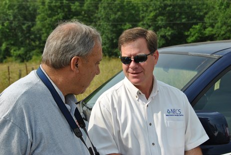 Assistant State Conservationist for Programs, Jimmy Bramblett takes with Georgia State Financing and Investment Commission, Senior Civil Engineer, Gerard Mastrella. (courtesy of www.ga.nrcs.usda.gov) Assistant State Conservationist for Programs, Jimmy Bramblett takes with Georgia State Financing and Investment Commission, Senior Civil Engineer, Gerard Mastrella. (courtesy of www.ga.nrcs.usda.gov)