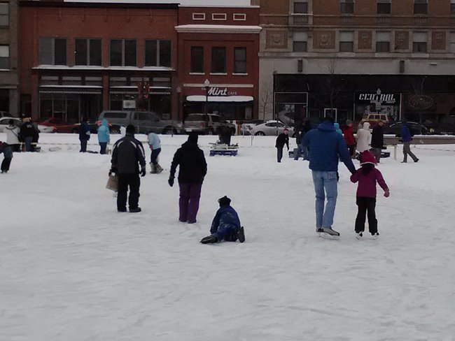 Skating on the 400 Block in downtown Wausau at the 2nd Annual Winterfest.