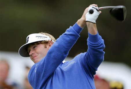 U.S. golfer Brandt Snedeker hits a driver off the 10th tee of the south course at Torrey Pines during first round play at the Farmers Insura U.S. golfer Brandt Snedeker hits a driver off the 10th tee of the south course at Torrey Pines during first round play at the Farmers Insura