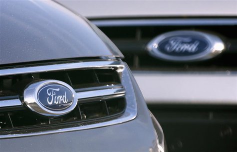 The logo of Ford Motor Company is seen on vehicles in a parking lot at the Ford assembly plant in Genk October 23, 2012. REUTERS/Francois Le The logo of Ford Motor Company is seen on vehicles in a parking lot at the Ford assembly plant in Genk October 23, 2012. REUTERS/Francois Le