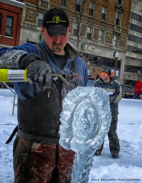Ice Sculpures will stay in the 400 Block for as long as Mother Nature lets them....