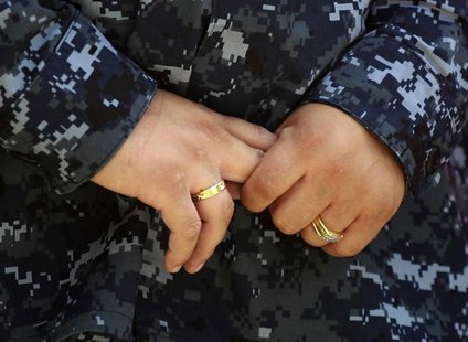 Navy Counselor 1st Class Luz Bautista, a lesbian whose partner is also in the military, poses for a photo in Los Angeles, California Septemb Navy Counselor 1st Class Luz Bautista, a lesbian whose partner is also in the military, poses for a photo in Los Angeles, California Septemb