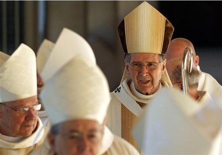 Cardinal Roger Mahony arrives in the procession for a mass for Coadjutor Archbishop of Los Angeles Jose Gomez in Los Angeles May 26, 2010. R Cardinal Roger Mahony arrives in the procession for a mass for Coadjutor Archbishop of Los Angeles Jose Gomez in Los Angeles May 26, 2010. R
