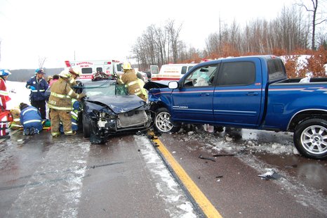 Crash scene on Highway 10 near Fairchild 2/10/13. Photos by Clark County Sheriff's Department. Crash scene on Highway 10 near Fairchild 2/10/13. Photos by Clark County Sheriff's Department.