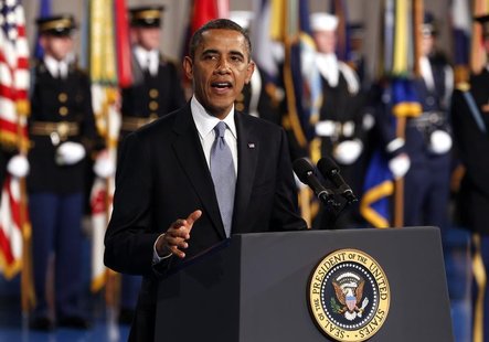 U.S. President Barack Obama speaks at the Armed Forces Farewell Tribute in honor of Defense Secretary Leon Panetta at Joint Base Myer-Hender U.S. President Barack Obama speaks at the Armed Forces Farewell Tribute in honor of Defense Secretary Leon Panetta at Joint Base Myer-Hender