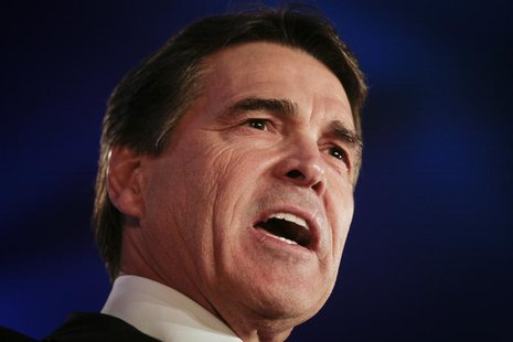 Texas Governor Rick Perry speaks during the 2011 Republican Leadership Conference in New Orleans, Louisiana in this file photo taken June 18 Texas Governor Rick Perry speaks during the 2011 Republican Leadership Conference in New Orleans, Louisiana in this file photo taken June 18
