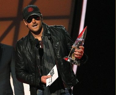 Eric Church accepts the award for album of the year for "Chief" at the 46th Country Music Association Awards in Nashville, Tennessee, in thi Eric Church accepts the award for album of the year for "Chief" at the 46th Country Music Association Awards in Nashville, Tennessee, in thi
