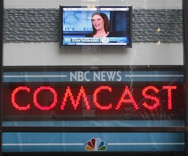 The news ticker outside the Today Show announces GE's sale of NBC to Comcast, in New York, in this December 3, 2009 file photo. REUTERS/Chip The news ticker outside the Today Show announces GE's sale of NBC to Comcast, in New York, in this December 3, 2009 file photo. REUTERS/Chip