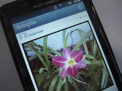 A photo illustration shows a picture of a flower taken with the photo-sharing application Instagram on the screen of an Android mobile phone A photo illustration shows a picture of a flower taken with the photo-sharing application Instagram on the screen of an Android mobile phone
