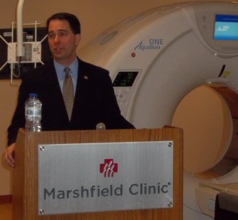 Governor Scott Walker at Marshfield Clinic, Marshfield WI. Governor Scott Walker at Marshfield Clinic, Marshfield WI.