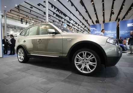The X5 all terrain car of German carmaker BMW is on display at the international car show IAA in Frankfurt September 12, 2007. REUTERS/Chris The X5 all terrain car of German carmaker BMW is on display at the international car show IAA in Frankfurt September 12, 2007. REUTERS/Chris