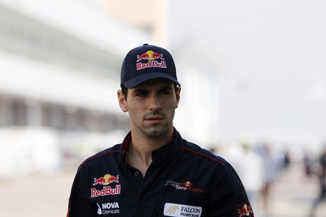 Toro Rosso Formula One driver Jaime Alguersuari of Spain arrives for the news conference ahead of the South Korean F1 Grand Prix at the Kore Toro Rosso Formula One driver Jaime Alguersuari of Spain arrives for the news conference ahead of the South Korean F1 Grand Prix at the Kore
