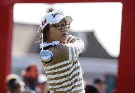 Lydia Ko of New Zealand plays her tee shot on the first hole during the second round of the British Women's Open Golf tournament at Royal Li Lydia Ko of New Zealand plays her tee shot on the first hole during the second round of the British Women's Open Golf tournament at Royal Li