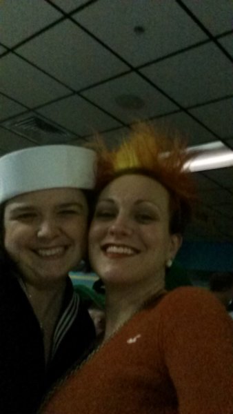 Bryan's wife Addi with Nikki (Heat Miser)