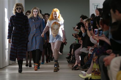 Vivienne Westwood joins her models on the catwalk after the Vivienne Westwood Red Label Autumn/Winter 2013 collection presentation during Lo Vivienne Westwood joins her models on the catwalk after the Vivienne Westwood Red Label Autumn/Winter 2013 collection presentation during Lo