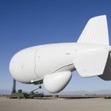 A Raytheon Joint Land Attack Cruise Missile Defense Elevated Netted Sensor System (JLENS) aerostat is pictured at the White Sands Missile Ra A Raytheon Joint Land Attack Cruise Missile Defense Elevated Netted Sensor System (JLENS) aerostat is pictured at the White Sands Missile Ra