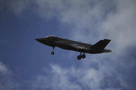 A F-35B Lightning II joint strike fighter from the Marine Fighter Attack Training Squadron 501 prepares to land at Eglin Air Force Base, Flo A F-35B Lightning II joint strike fighter from the Marine Fighter Attack Training Squadron 501 prepares to land at Eglin Air Force Base, Flo